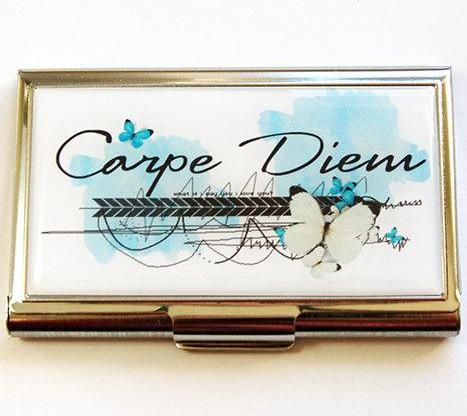Carpe Diem Business Card Case - Kelly's Handmade
