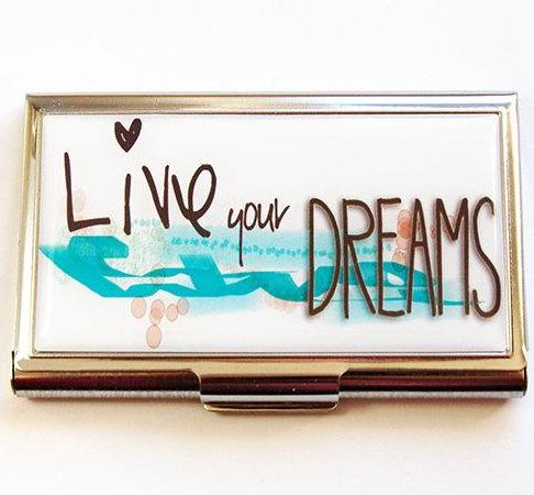 Live Your Dreams Business Card Case - Kelly's Handmade