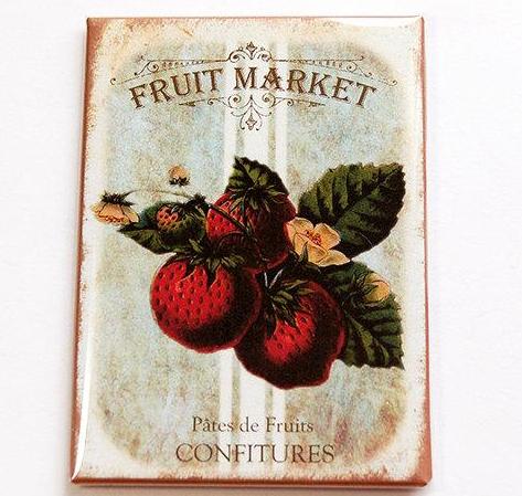 Fruit Market Strawberries Magnet - Kelly's Handmade