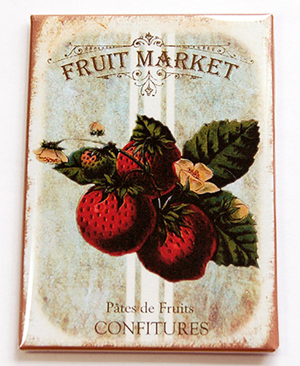 Fruit Market Strawberries Magnet - Kelly's Handmade