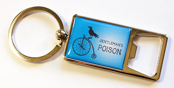 Poison Keychain Bottle Opener in Blue - Kelly's Handmade