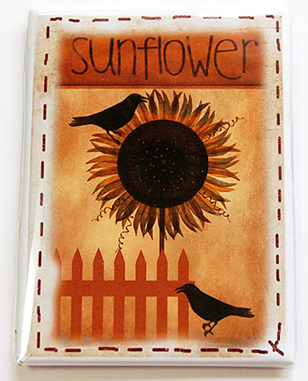 Sunflowers & Crows Magnet - Kelly's Handmade