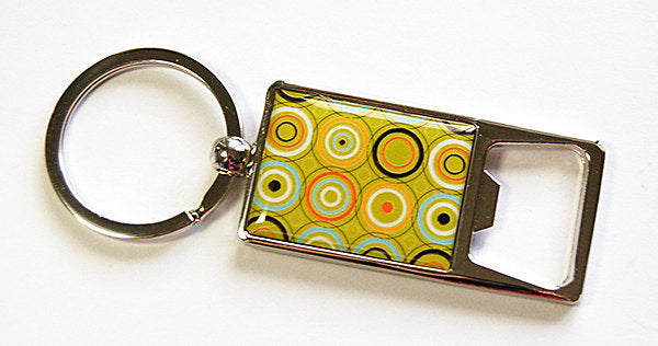 Abstract Design Keychain Bottle Opener in Green - Kelly's Handmade