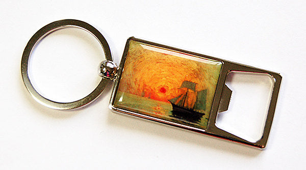 Sunset Sailboart Keychain Bottle Opener - Kelly's Handmade