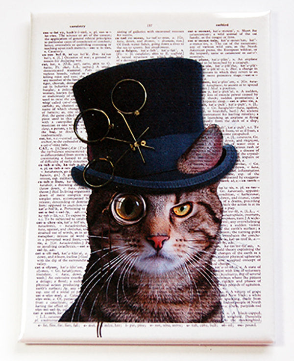 Gentleman Cat Rectangle Magnet - Kelly's Handmade