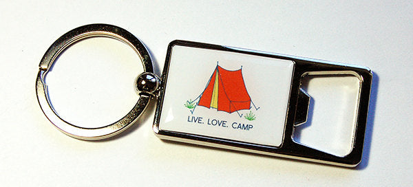 Live Love Camp Tent Keychain Bottle Opener - Kelly's Handmade