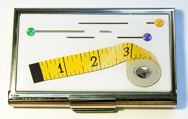 Measuring Tape Sewing Needle Case in Yellow - Kelly's Handmade