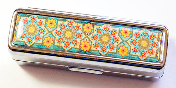 Mosaic Print Lipstick Case on Yellow & Green - Kelly's Handmade