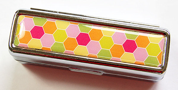 Honeycomb Lipstick Case in Bright Colors - Kelly's Handmade