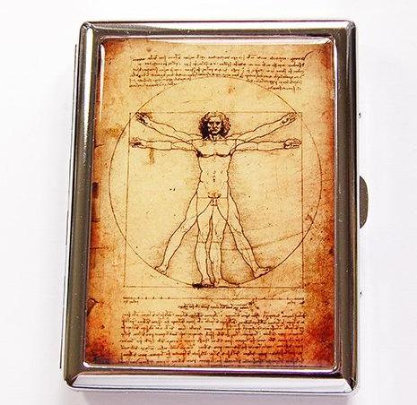 The Vitruvian Man Slim Cigarette Case - Kelly's Handmade