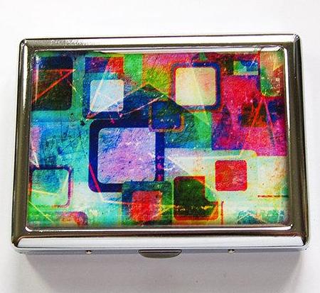Abstract Design Compact Cigarette Case in Green & Pink - Kelly's Handmade