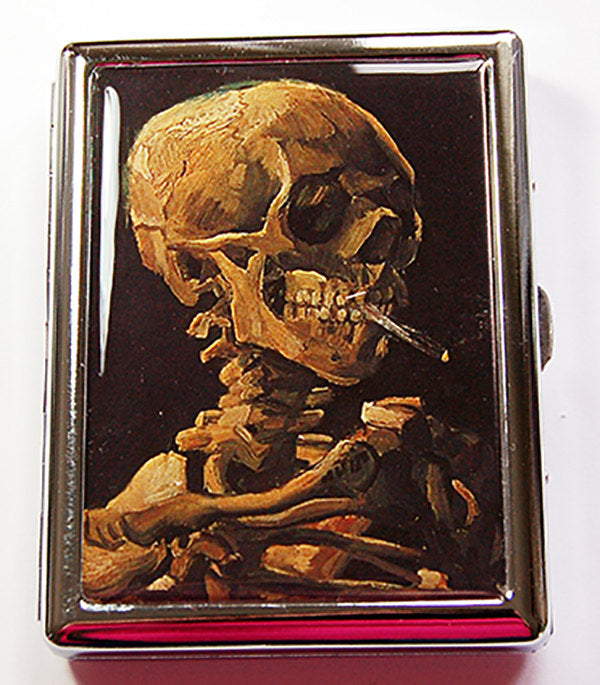 Skull with Burning Cigarette by Van Gogh Compact Cigarette Case - Kelly's Handmade