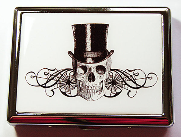 Skull with Top Hat Compact Cigarette Case - Kelly's Handmade