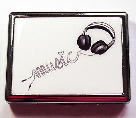 Music Headphones Compact Cigarette Case - Kelly's Handmade