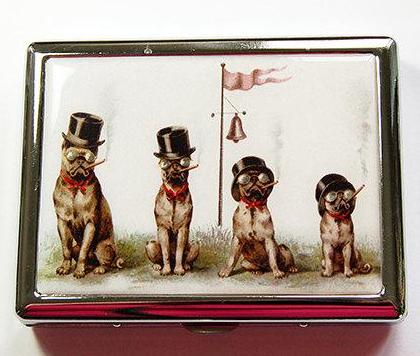 Dogs Smoking Compact Cigarette Case - Kelly's Handmade