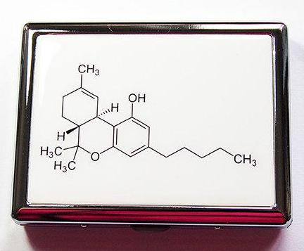 THC Molecule Compact Cigarette Case - Kelly's Handmade