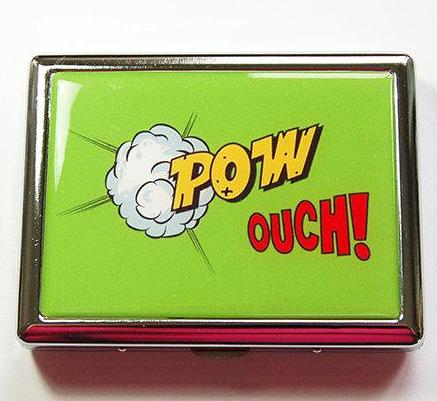 Pow! Ouch! Comic Compact Cigarette Case - Kelly's Handmade