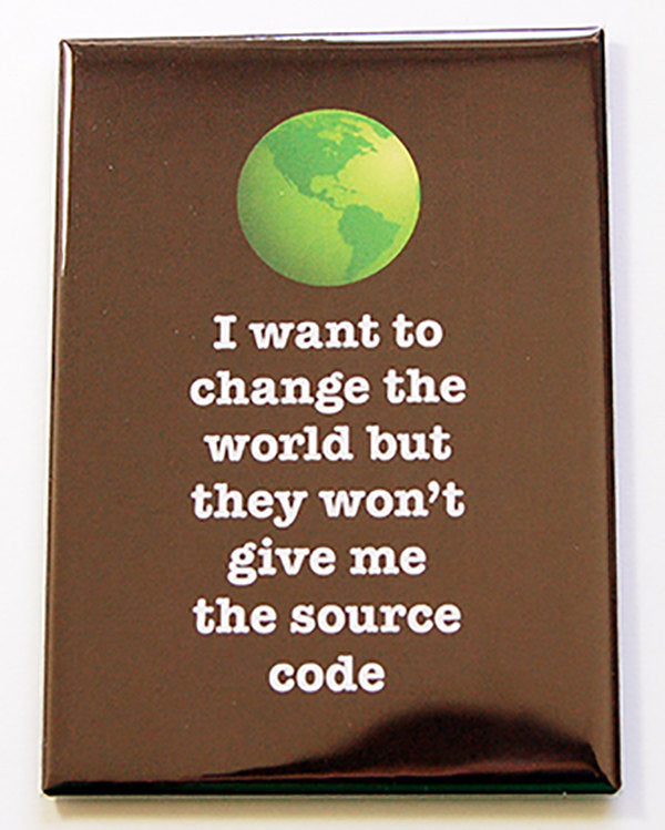 Source Code Funny Rectangle Magnet - Kelly's Handmade