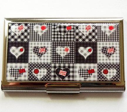 Hearts & Gingham Sewing Needle Case - Kelly's Handmade