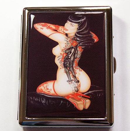 Tattoo Woman Compact Cigarette Case - Kelly's Handmade