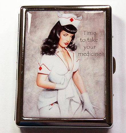 Naughty Nurse Compact Cigarette Case - Kelly's Handmade