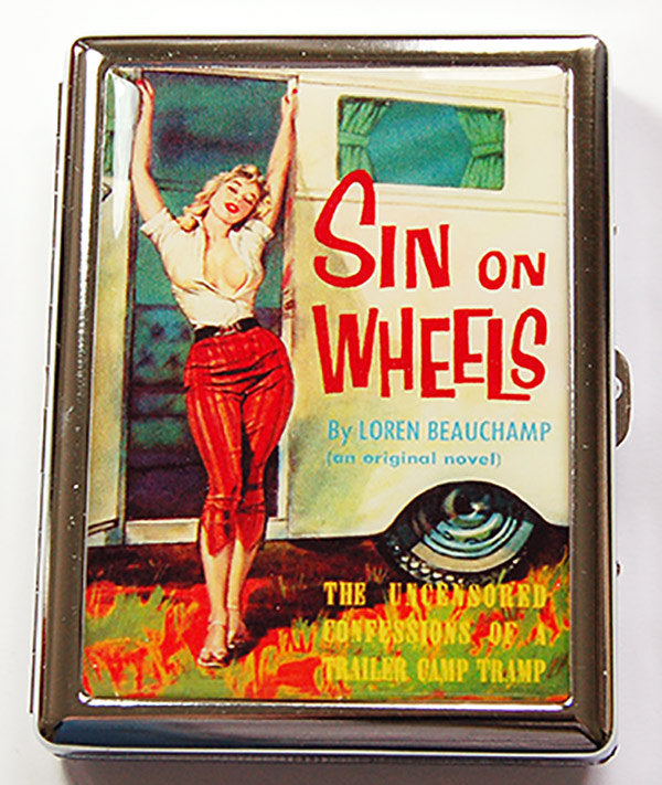 Sin On Wheels Slim Cigarette Case - Kelly's Handmade