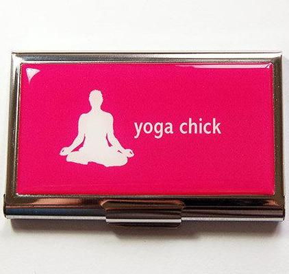 Yoga Chick Business Card Case - Kelly's Handmade