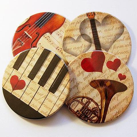 Musical Instruments Coasters - Kelly's Handmade