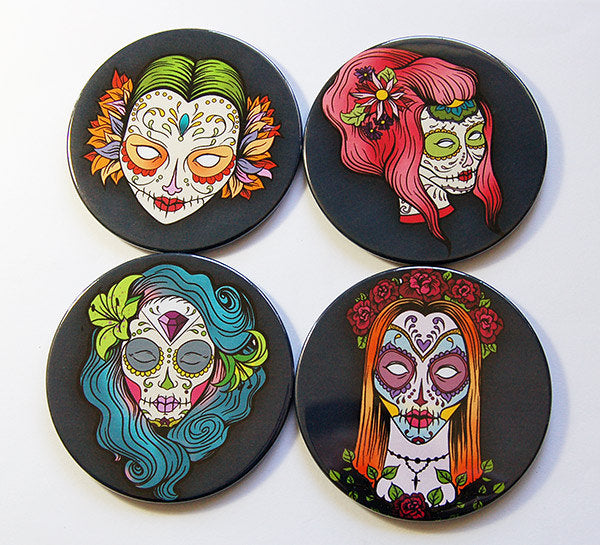 Sugar Skull Coasters - Kelly's Handmade