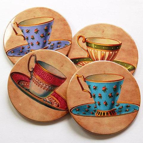 Tea Cup Coasters - Kelly's Handmade