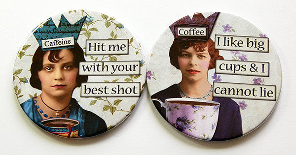 Coffee Lover Humor Coasters Set 1 - Kelly's Handmade