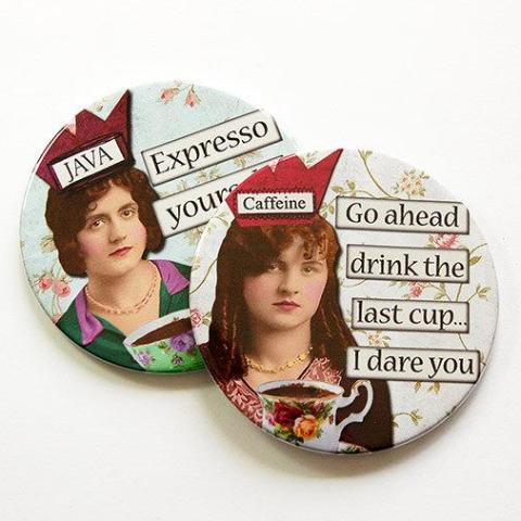 Coffee Lover Humor Coasters Set 3 - Kelly's Handmade