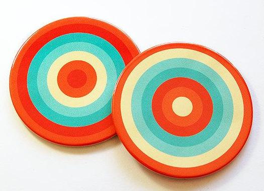 Rings of Color Coasters Set 8 - Kelly's Handmade