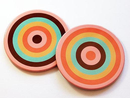 Rings of Color Coasters Set 4 - Kelly's Handmade
