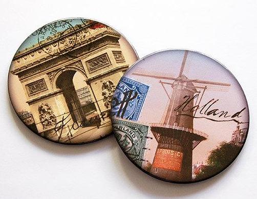 Travel Coasters - France & Netherlands - Kelly's Handmade