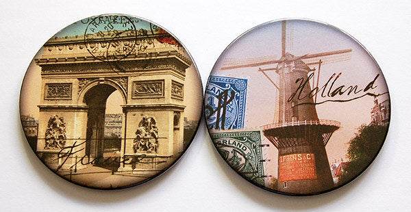 Travel Coasters - France & Netherlands - Kelly's Handmade