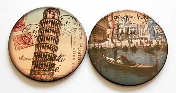 Travel Coasters - Venice & Pisa - Kelly's Handmade
