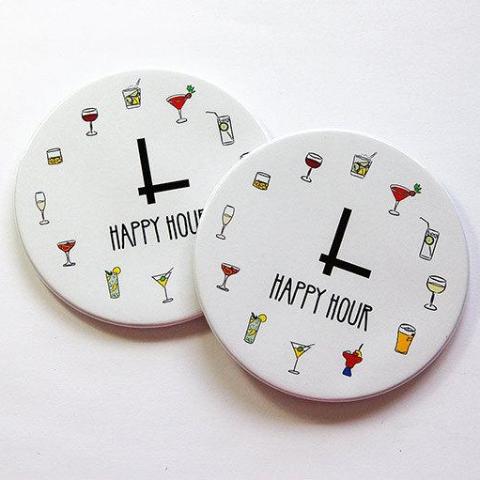 Cocktail Sketch Coasters - Happy Hour - Kelly's Handmade