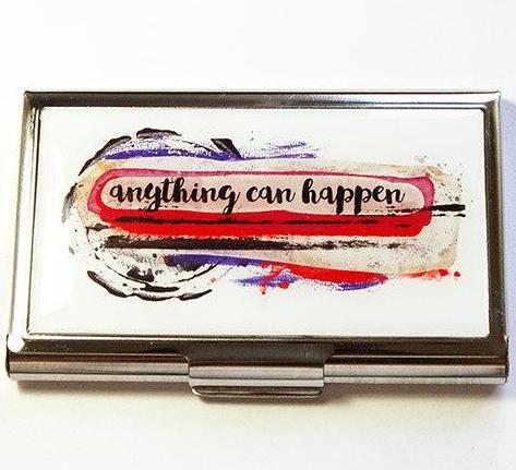 Anything Can Happen Business Card Case - Kelly's Handmade