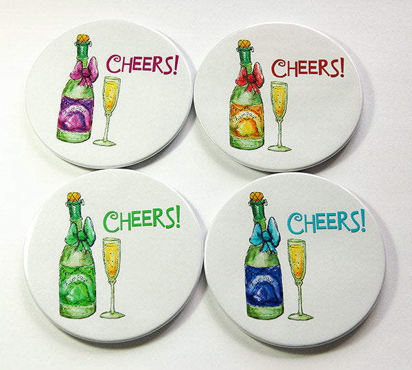 Cheers! Champagne Coasters - Kelly's Handmade