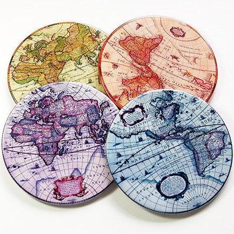 Vintage Map Coasters - Kelly's Handmade