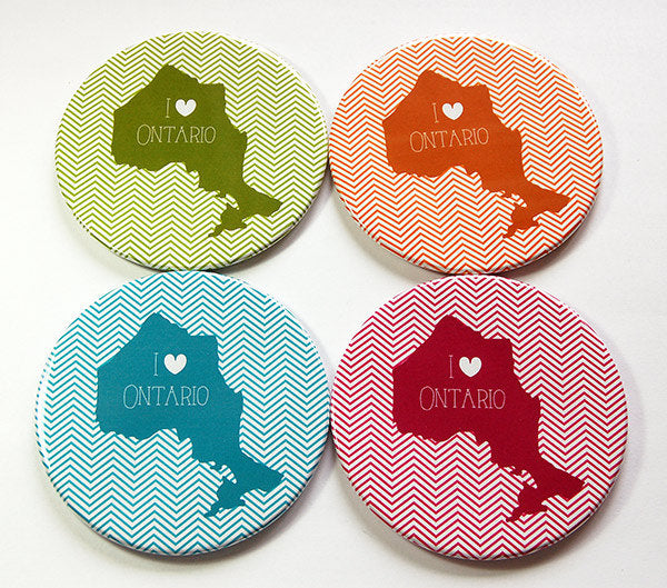 I Love Ontario Coasters - Kelly's Handmade