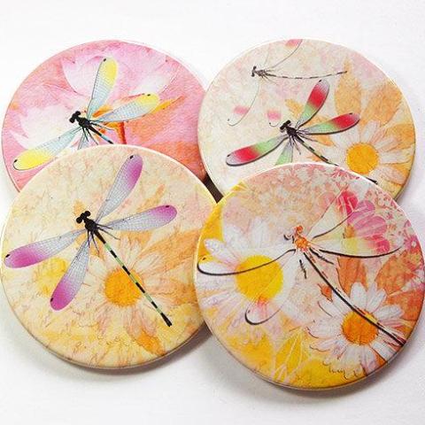 Dragonfly & Daisy Coasters - Kelly's Handmade