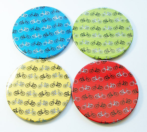 Bicycle Coasters in Bright Colors - Kelly's Handmade