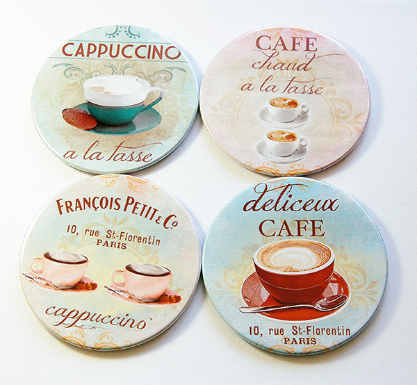 Cappuccino Coasters in Pastel Colors - Kelly's Handmade