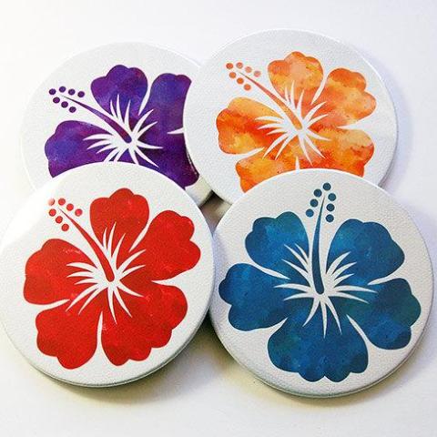 Hibiscus Coasters - Kelly's Handmade