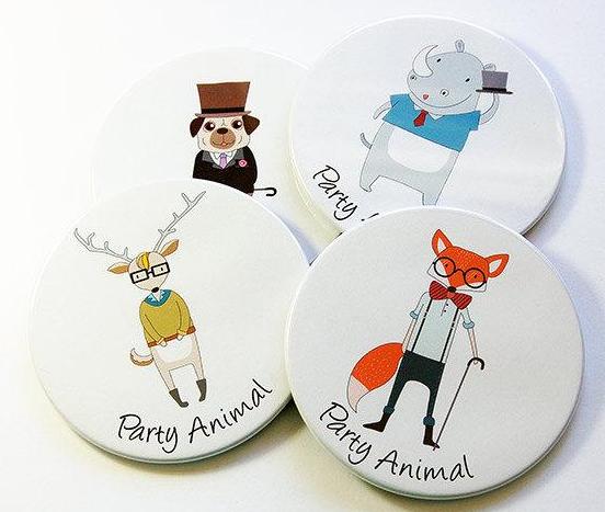 Party Animal Coasters - Kelly's Handmade