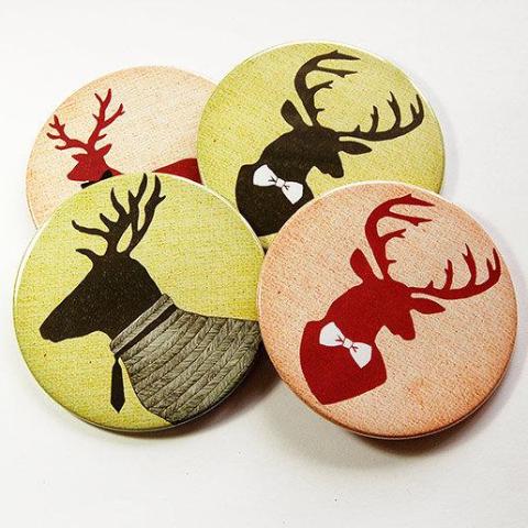 Rustic Deer Coasters - Kelly's Handmade