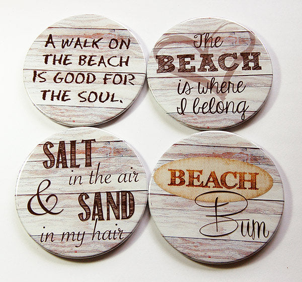 Beach Bum Coasters in Brown - Kelly's Handmade