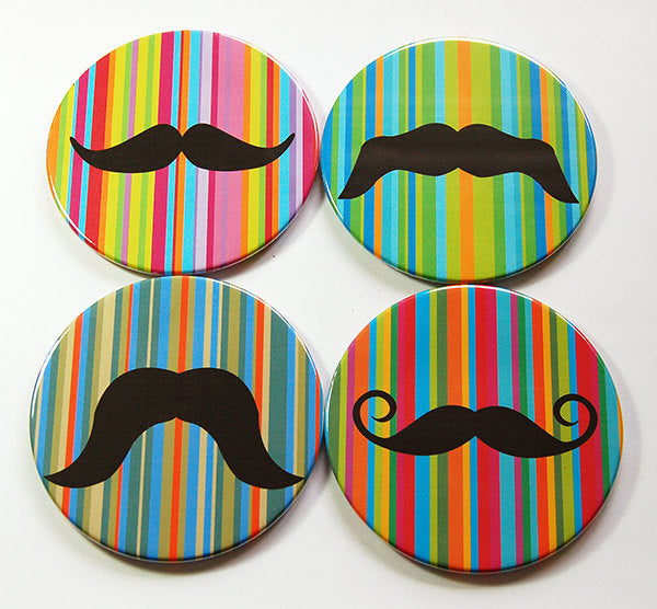 Mustache Rainbow Coasters - Kelly's Handmade
